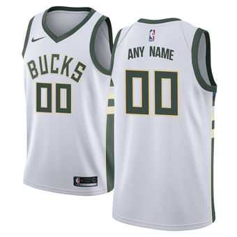 Men & Youth Customized Milwaukee Bucks Nike White Swingman Association Edition Jersey